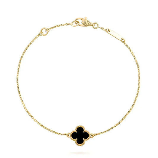 [Spark]CLOVER ONYX SINGLE FLOWER BRACELET