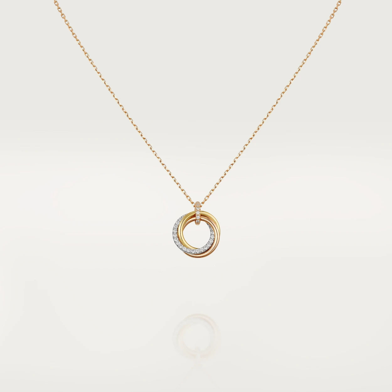 [Spark]TRINITY NECKLACE SILVER GOLD PINK GOLD DIAMONDS