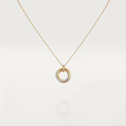[Spark]TRINITY NECKLACE SILVER GOLD PINK GOLD DIAMONDS