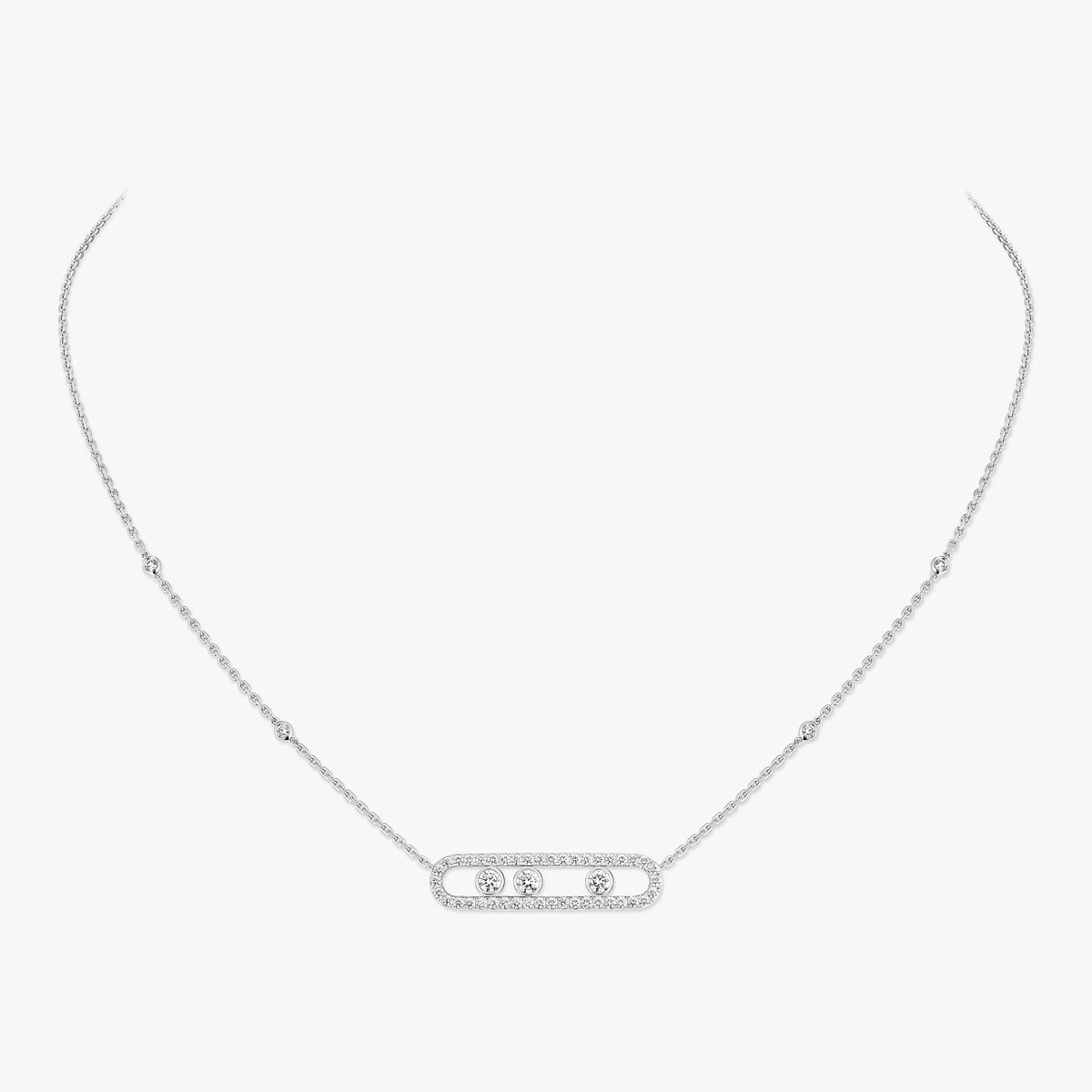 [Spark] Move Pave_ Rose Gold Diamond Necklace