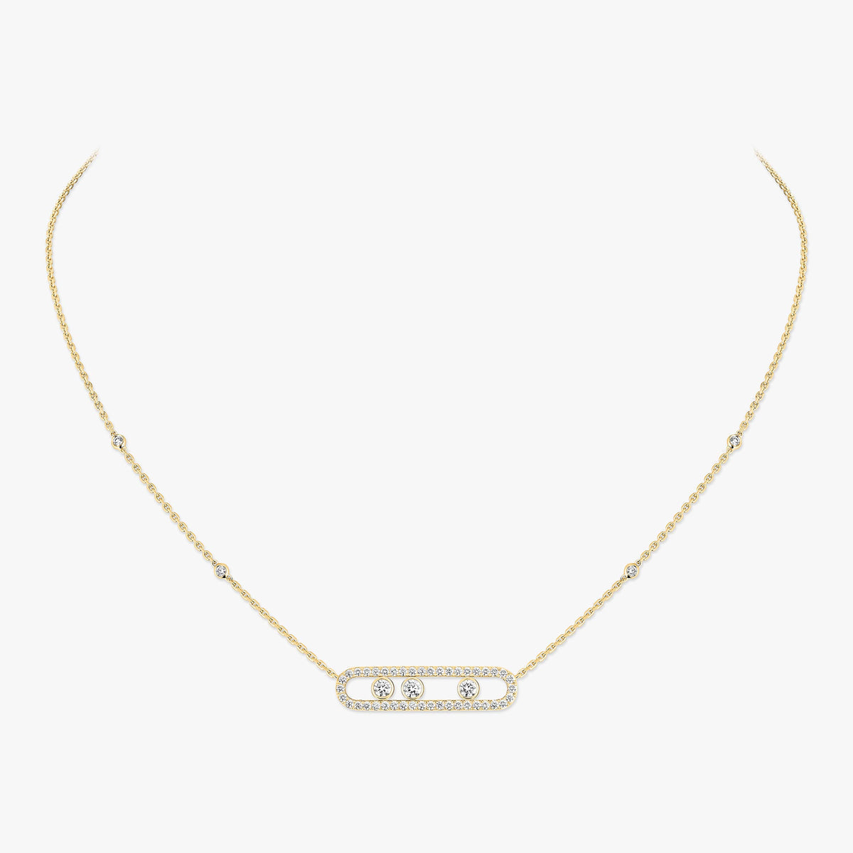 [Spark] Move Pave_ Rose Gold Diamond Necklace