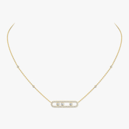 [Spark] Move Pave_ Rose Gold Diamond Necklace