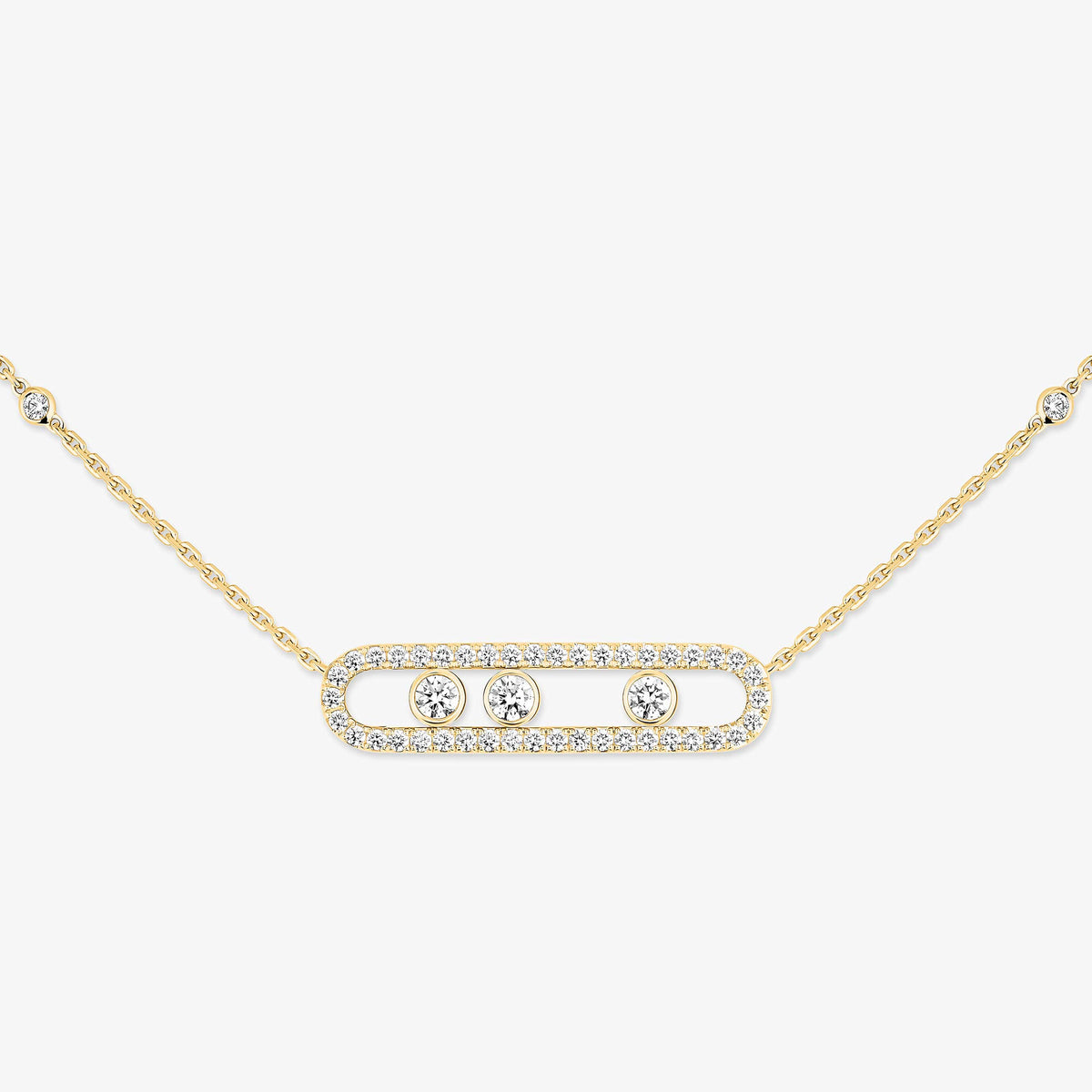 [Spark] Move Pave_ Rose Gold Diamond Necklace