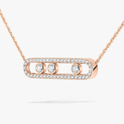 [Spark] Move Pave_ Rose Gold Diamond Necklace
