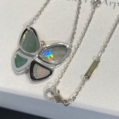 [Spark]LARGE BUTTERFLY SILVER PENDANT DIAMOND NECKLACE