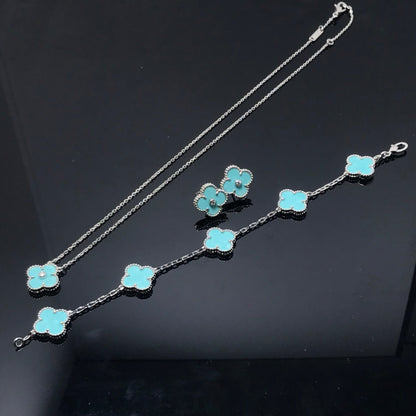 [Spark]CLOVER 1 DIAMOND BLUE SKY SILVER EARRINGS