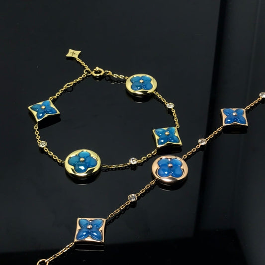 [Spark]STAR AND SUN 4 MOTIF BLUE BRACELET
