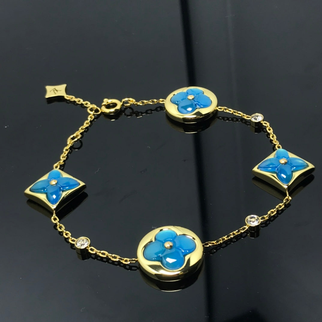 [Spark]STAR AND SUN 4 MOTIF BLUE BRACELET