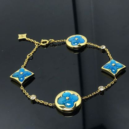[Spark]STAR AND SUN 4 MOTIF BLUE BRACELET