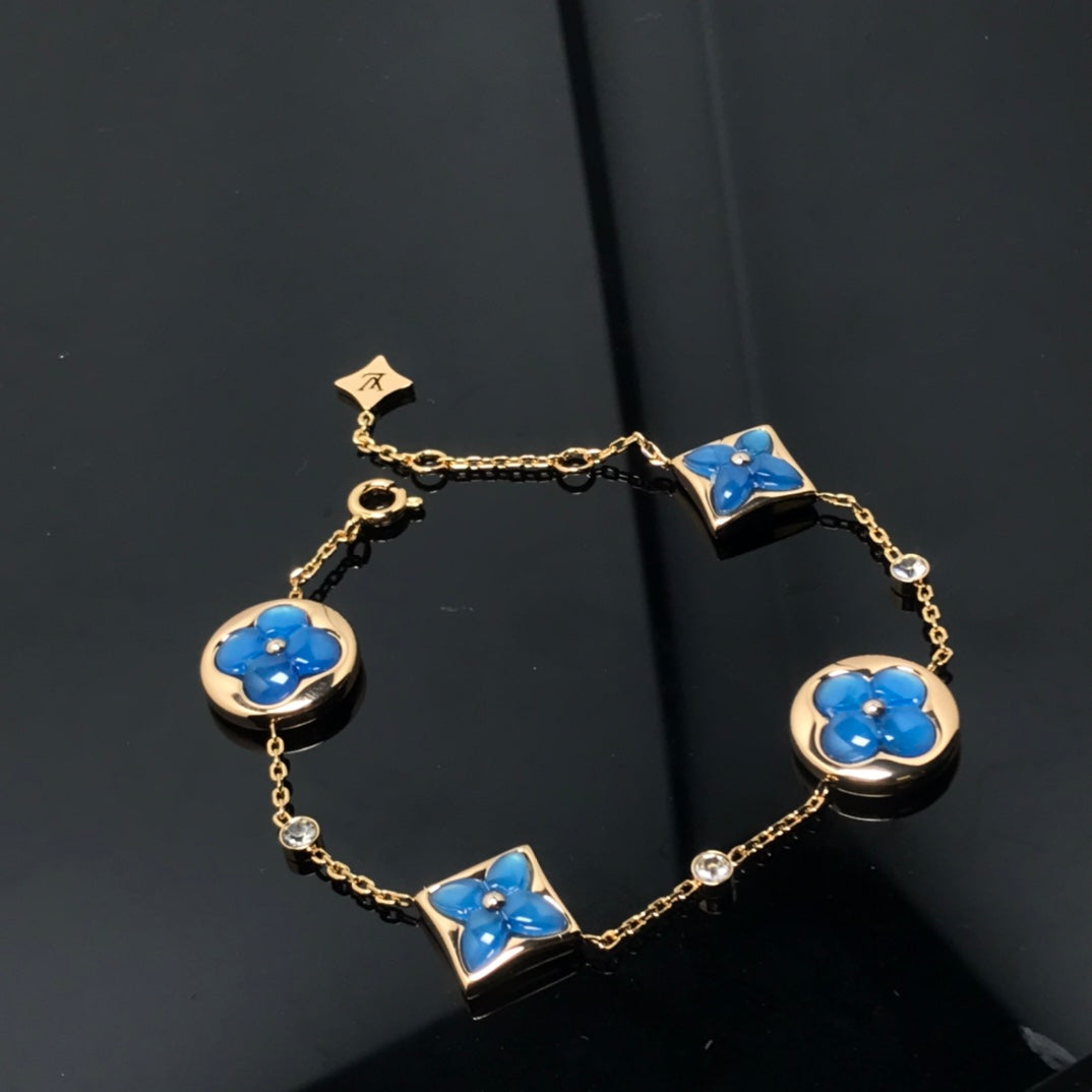 [Spark]STAR AND SUN 4 MOTIF BLUE BRACELET