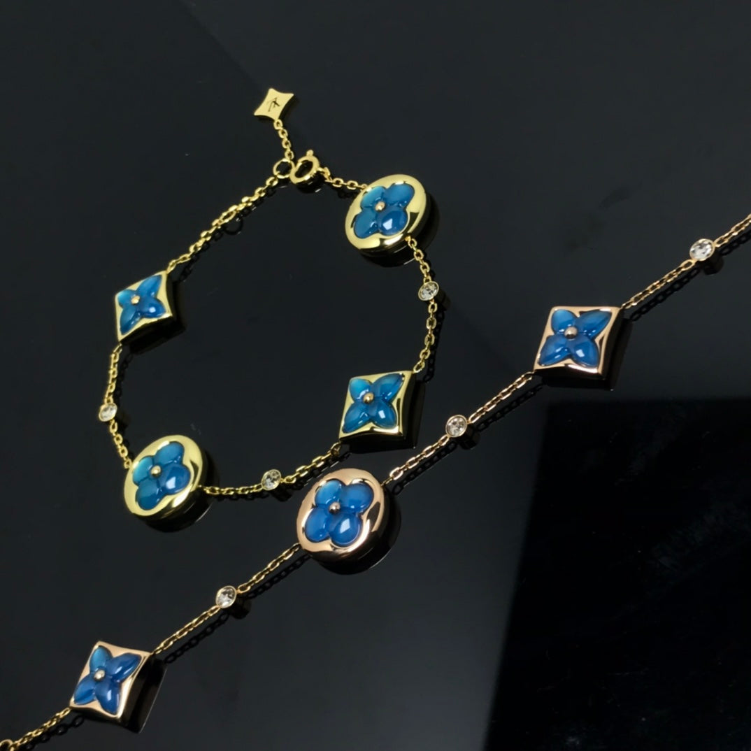 [Spark]STAR AND SUN 4 MOTIF BLUE BRACELET