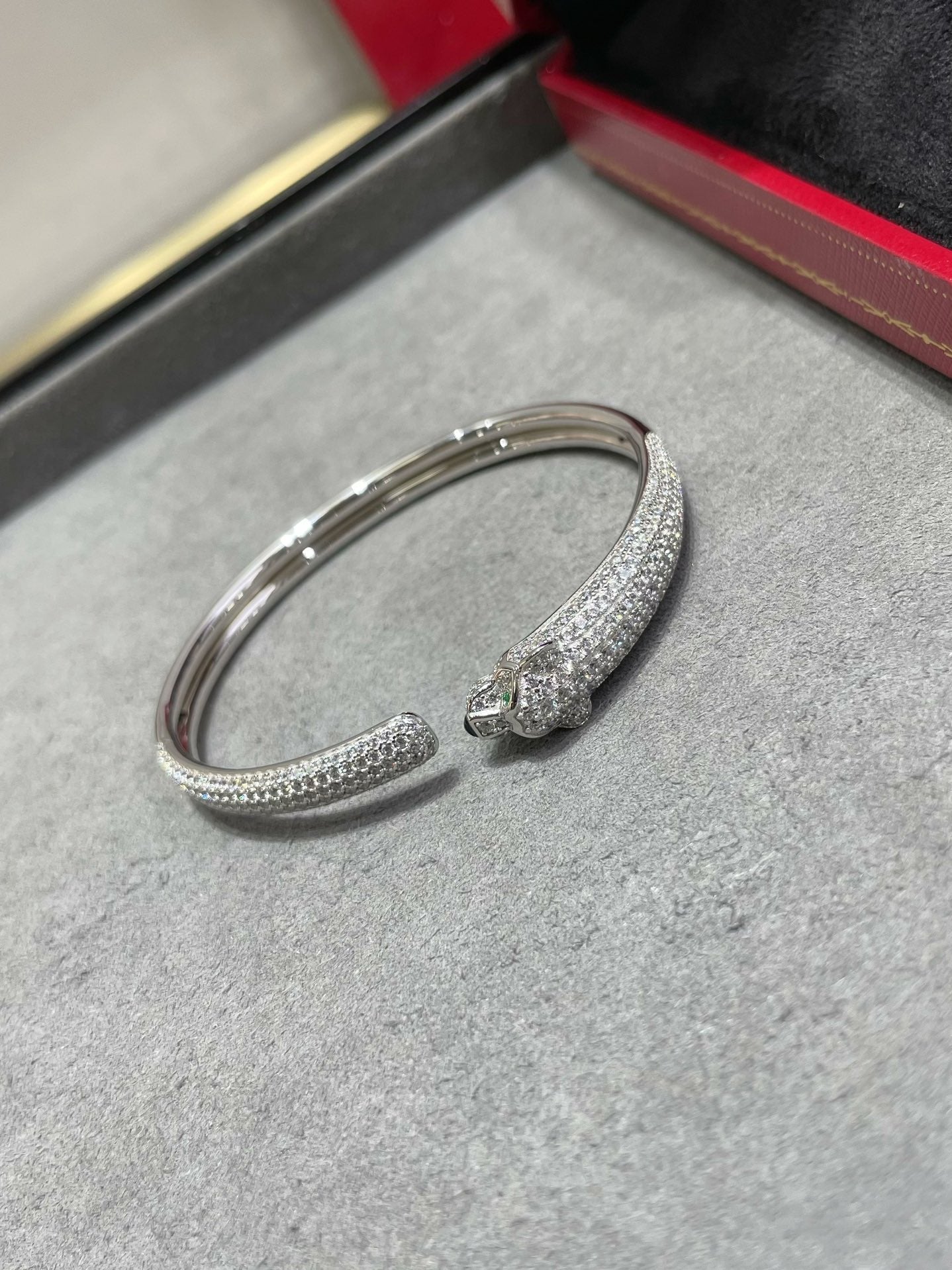 [Spark]PANTHERE FULL DIAMOND OPEN BRACELET
