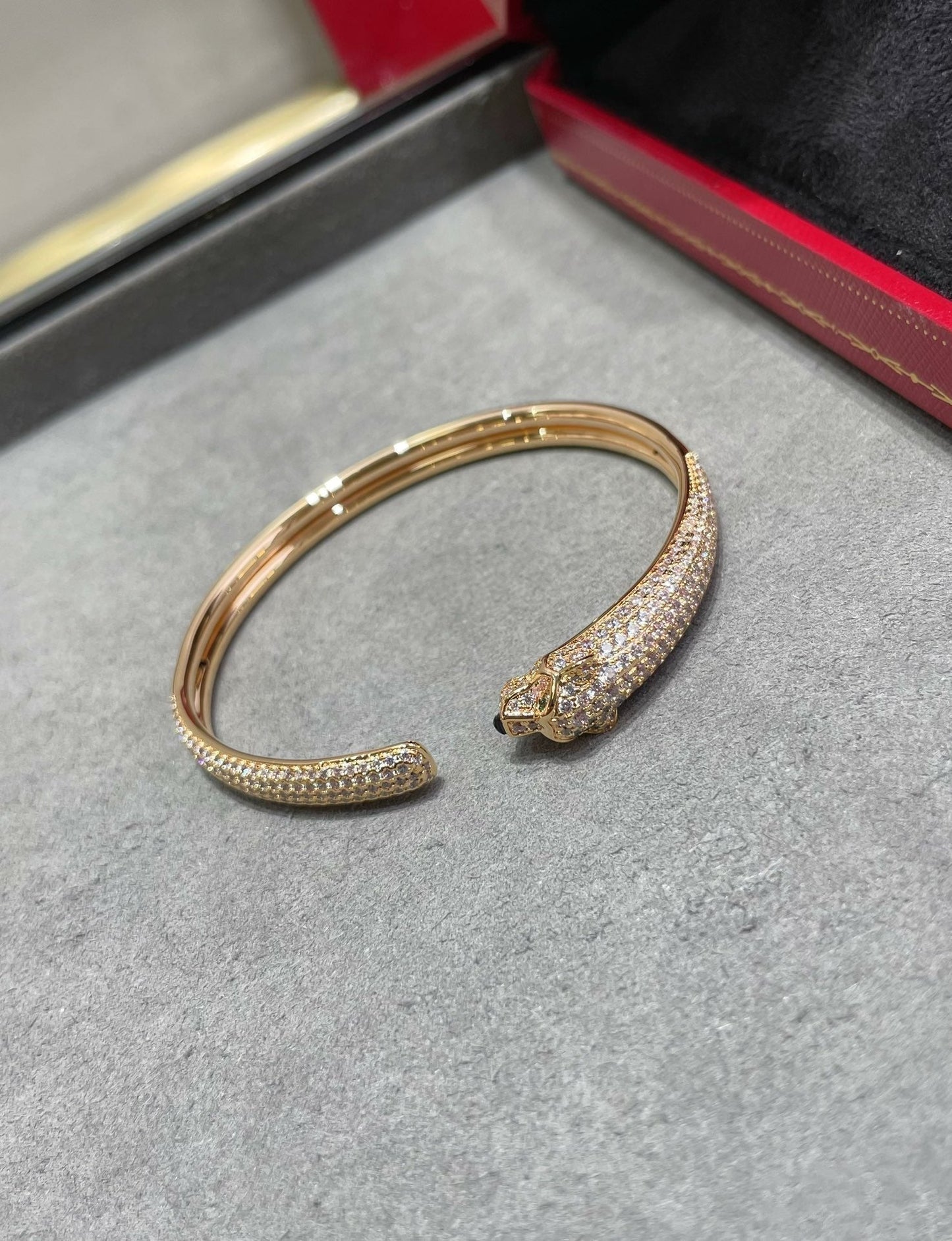 [Spark]PANTHERE FULL DIAMOND OPEN BRACELET