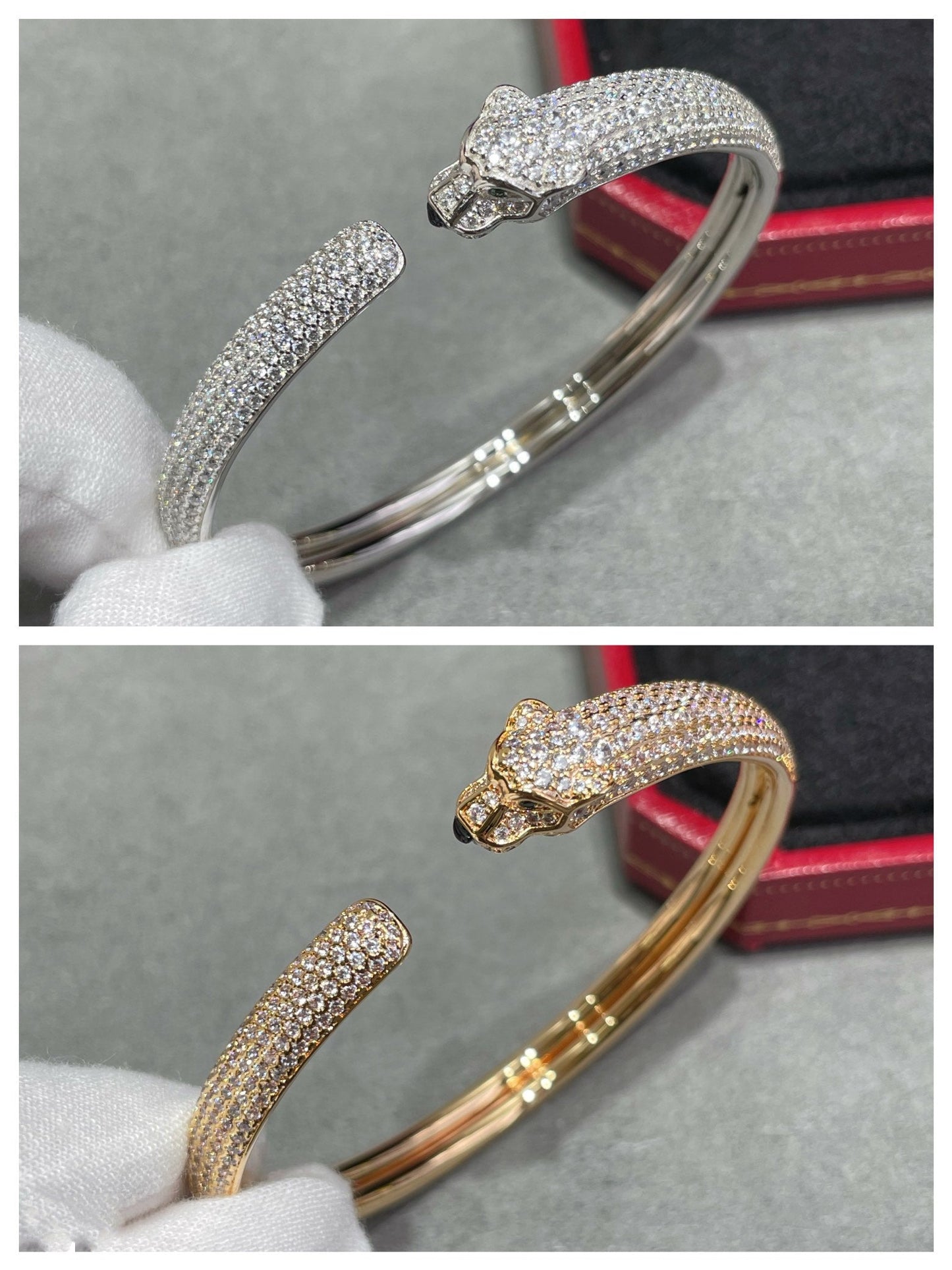 [Spark]PANTHERE FULL DIAMOND OPEN BRACELET