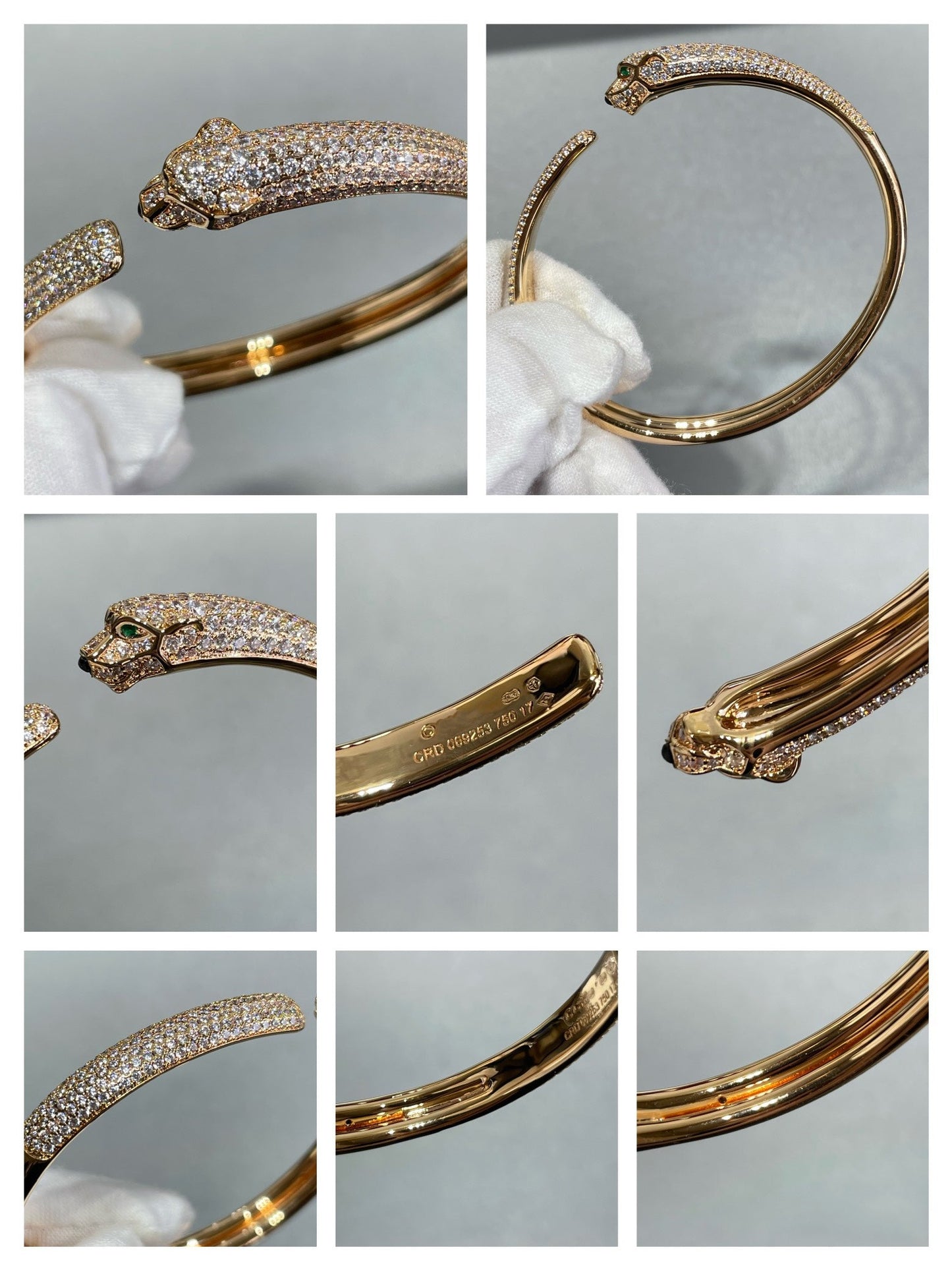 [Spark]PANTHERE FULL DIAMOND OPEN BRACELET