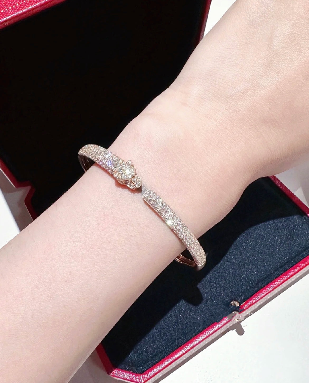 [Spark]PANTHERE FULL DIAMOND OPEN BRACELET