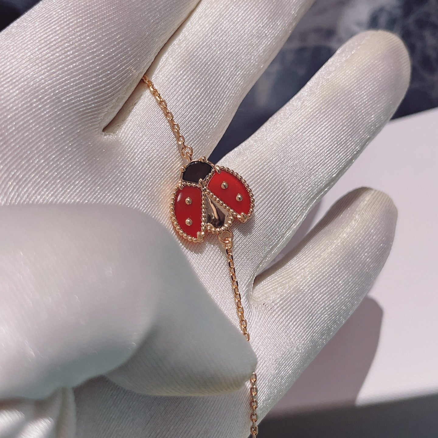 [Spark]LUCKY SPRING 1 MOTIF PINK GOLD BRACELET