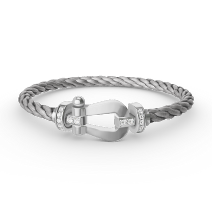 [Spark]FORCE LARGE HORSESHOE HALF DIAMOND BRACELET SILVER