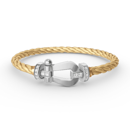 [Spark]FORCE LARGE HORSESHOE HALF DIAMOND BRACELET SILVER