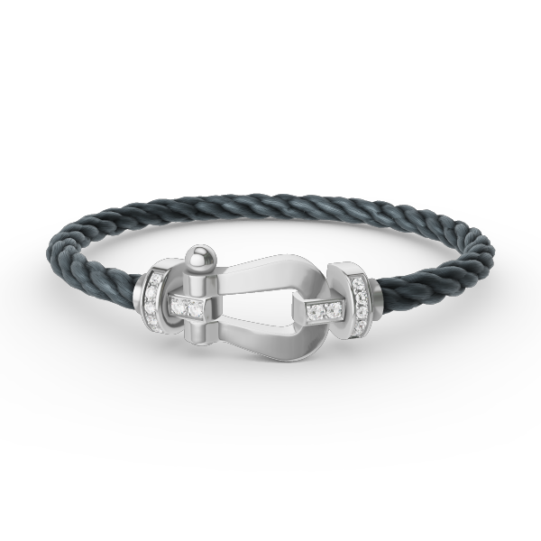 [Spark]FORCE LARGE HORSESHOE HALF DIAMOND BRACELET SILVER