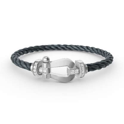 [Spark]FORCE LARGE HORSESHOE HALF DIAMOND BRACELET SILVER