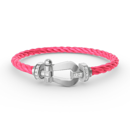 [Spark]FORCE LARGE HORSESHOE HALF DIAMOND BRACELET SILVER