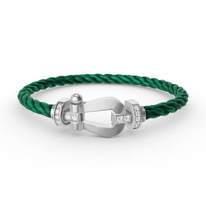 [Spark]FORCE LARGE HORSESHOE HALF DIAMOND BRACELET SILVER