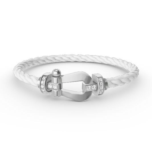 [Spark]FORCE LARGE HORSESHOE HALF DIAMOND BRACELET SILVER