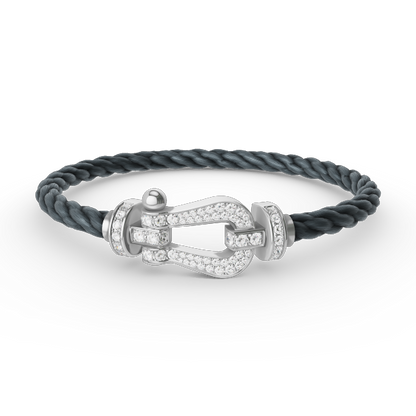[Spark]FORCE LARGE HORSESHOE FULL DIAMOND BRACELET SILVER