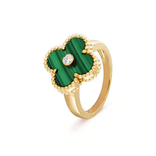 [Spark]CLOVER MALACHITE RING GOLD DIAMOND