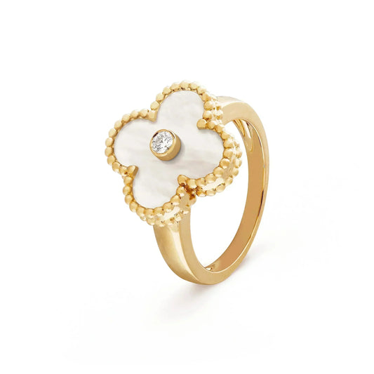 [Spark]CLOVER PINK MOP RING GOLD DIAMOND